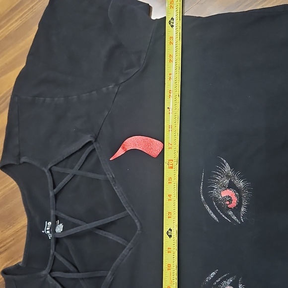 Torrid Black Tee with Red Devilish Graphic - Picture 6 of 8